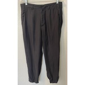 VINCE Bemberg Pants Size 10 Gray Cotton Tapered Cropped High Rise Career Trouser
